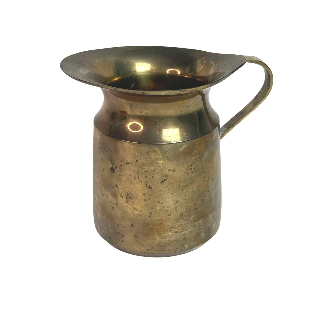 Vintage Small Brass Creamer Pitcher Mid Century Modern MCM 4.5 Inch Gold Metal